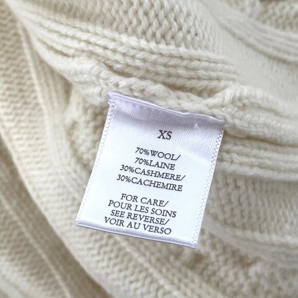 Ronny Kobo Sweater Womens Extra Small Ivory Oversized Wool Cashmere Cardigan - Picture 11 of 11
